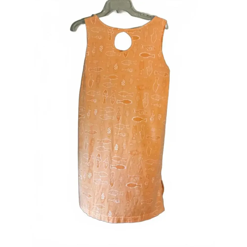 On White Playful Fish Print Tank Dress - Size M - Picture 7 of 9